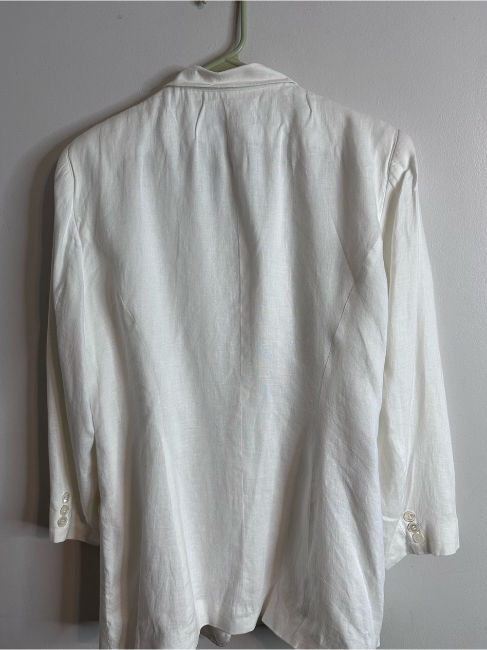 DKNY Women's Cream-White Linen Blend Blazer Jacket - Picture 3 of 11